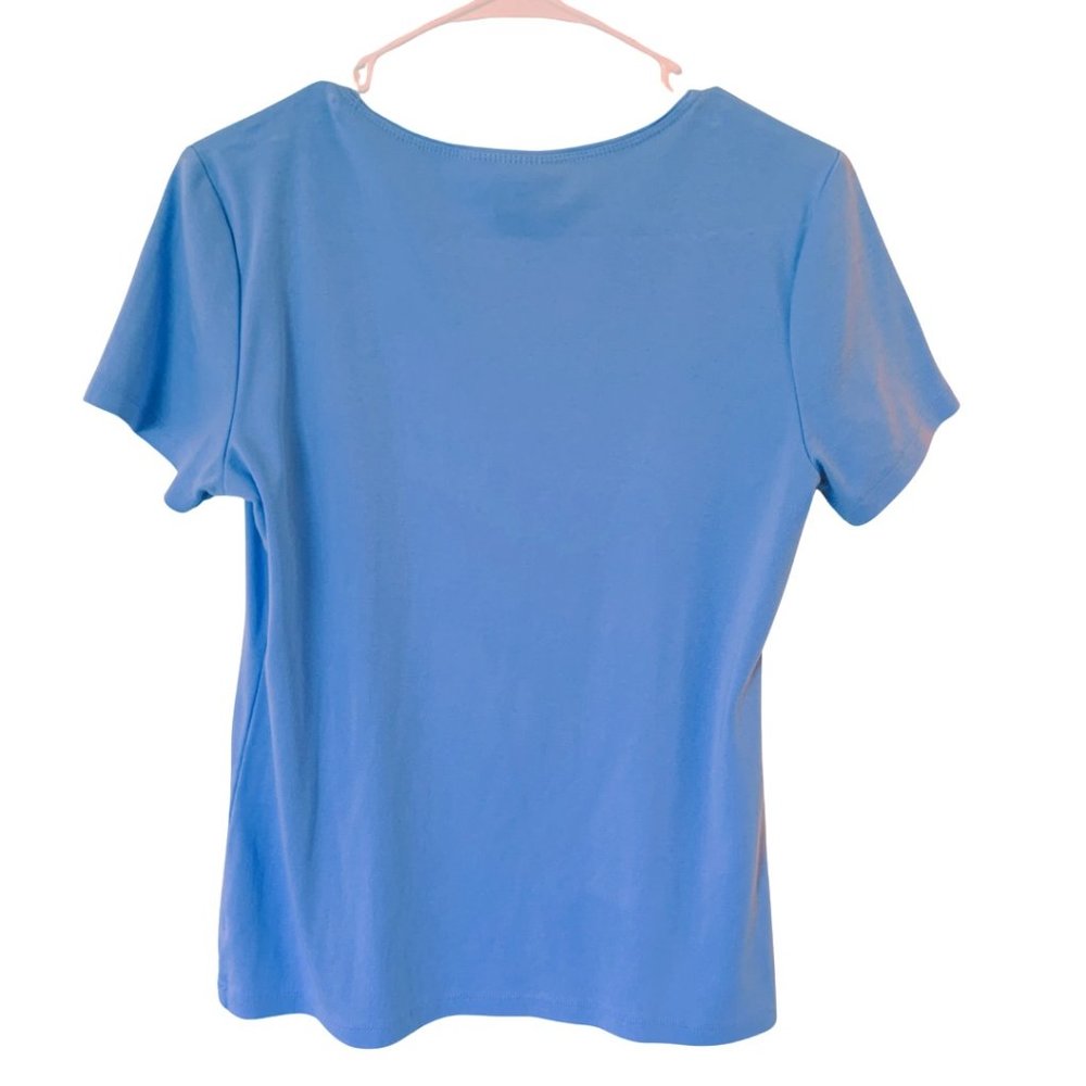 Karen Scott T shirt Sky blue with Anchor embroidery - Picture 2 of 3